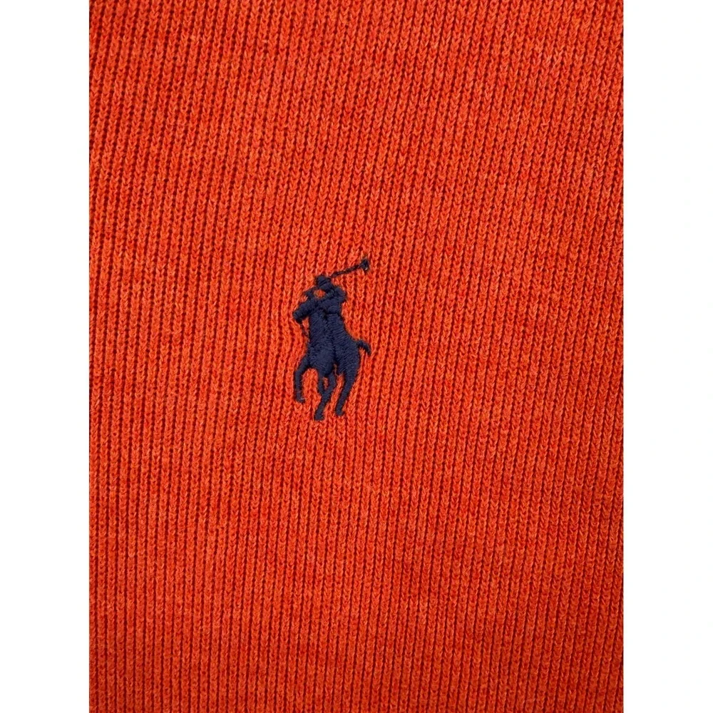 Polo Ralph Lauren‎ Shawl Neck Pullover Mens L Orange Cotton Knit Sweater L/G